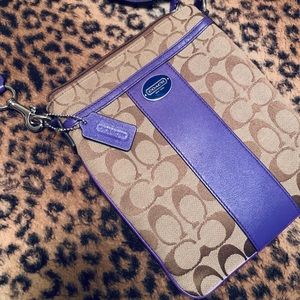 COACH CROSSBODY // PURPLE + BROWN